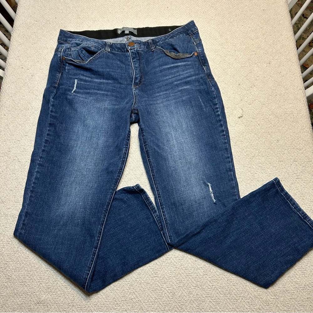 Wit & wisdom 14 high rise straight leg denim jeans pants stretch L